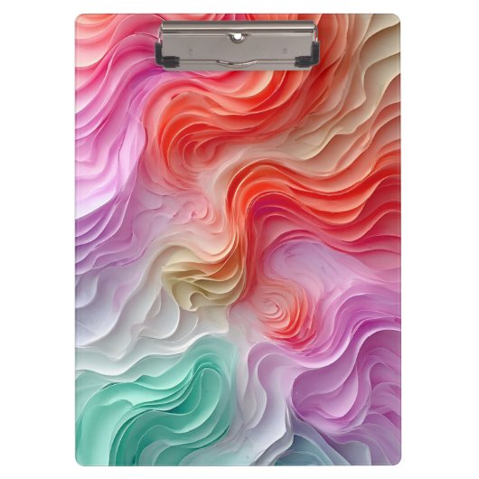 Abstracte pastel gekleurde golven klembord (Voorkant)