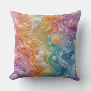 Abstracte pastel gekleurde golven kussen