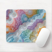 Abstracte pastel gekleurde golven muismat (Met muis)