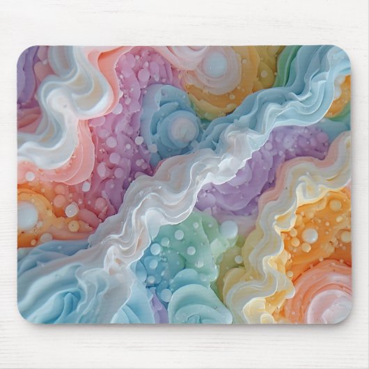Abstracte pastel gekleurde golven muismat (Voorkant)