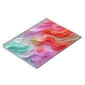 Abstracte pastel gekleurde golven notitieboek (Linkerzijde)