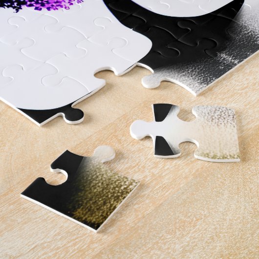 Abstracte pastel gekleurde leuke bomen legpuzzel (Zijkant)