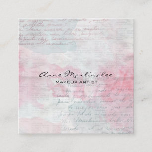 Abstracte pastel, gemengde media, collage vierkante visitekaartje