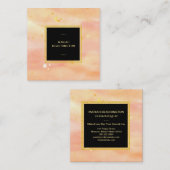 *~* Abstracte Pastel Gold Bubbles Stippen Vierkante Visitekaartje (Voorkant / Achterkant)
