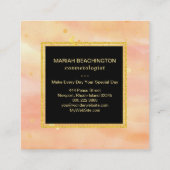 *~* Abstracte Pastel Gold Bubbles Stippen Vierkante Visitekaartje (Achterkant)