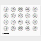 Abstracte pastel holografische zakelijke Logo Ronde Sticker (Vel)