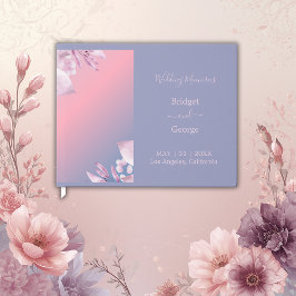 abstracte pastel kersenbloesem sakura bruiloft gastenboek