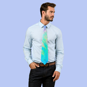 Abstracte pastel   Monogram Mannen Stropdas