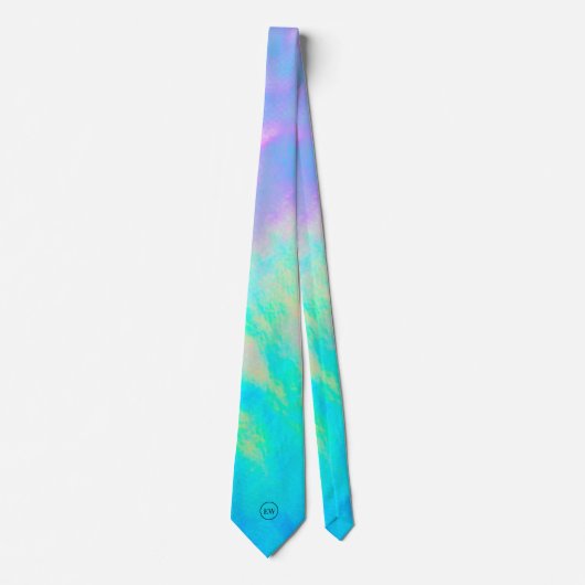 Abstracte pastel | Monogram Mannen Stropdas (Voorkant)