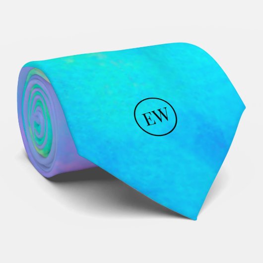 Abstracte pastel | Monogram Mannen Stropdas (Opgerold)