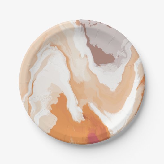 Abstracte Pastel Paint Ginger Foam Edition Papieren Bordje (Voorkant)