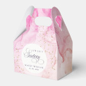 Abstracte Pastel Pink Paars Sweet 16 Birthday Bedankdoosjes (Voorkant Zijde)