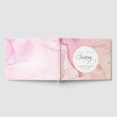 Abstracte Pastel Pink Paars Sweet 16 Birthday Gastenboek (Volledig)