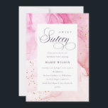 Abstracte Pastel Pink Paars Sweet 16 Birthday Kaart<br><div class="desc">Als je nog meer aanpassingen of andere overeenkomende objecten nodig hebt,  kun je contact met me opnemen op yellowfebstudio@gmail.com</div>