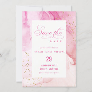 Abstracte Pastel Pink Paars Sweet 16 Birthday Kaart