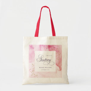 Abstracte Pastel Pink Paars Sweet 16 Birthday Tote Bag