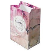 Abstracte Pastel Pink Paarse Navy Sweet 16 Birthda Medium Cadeauzakje (Voorkant Gekanteld)