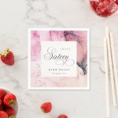 Abstracte Pastel Pink Paarse Navy Sweet 16 Birthda Servet (Insitu)