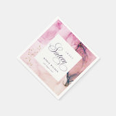 Abstracte Pastel Pink Paarse Navy Sweet 16 Birthda Servet (Hoek)