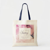 Abstracte Pastel Pink Paarse Navy Sweet 16 Birthda Tote Bag (Voorkant)