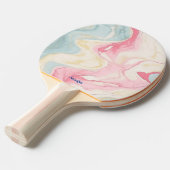 Abstracte Pastel Print Ping Pong Paddle met naam Tafeltennisbatje (Voorkant Gekanteld)