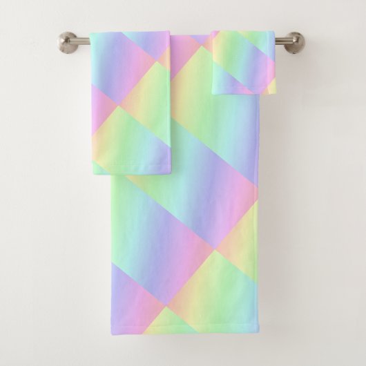 Abstracte pastel regenboog kleuren bad handdoek (Insitu)