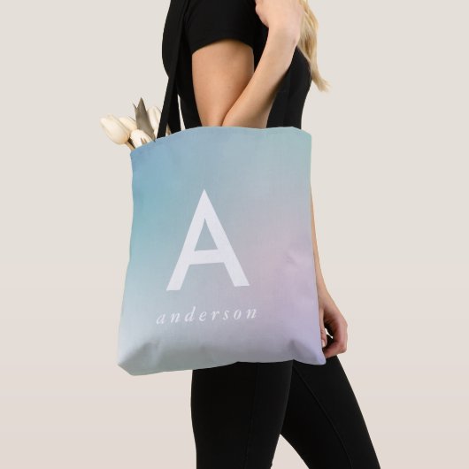 Abstracte pastel regenbooggradiënt tote bag (Dichtbij)