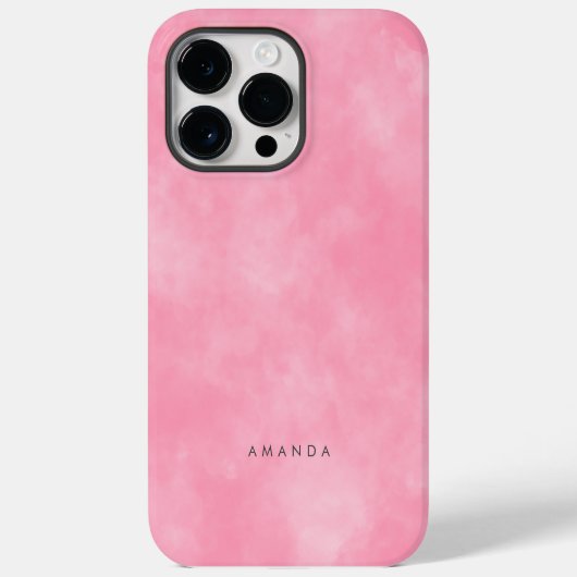 Abstracte pastel roze hemelwolken gepersonaliseerd Case-Mate iPhone case (Achterkant)
