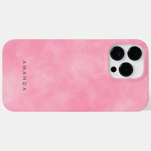 Abstracte pastel roze hemelwolken gepersonaliseerd Case-Mate iPhone case (Achterkant (horizontaal))