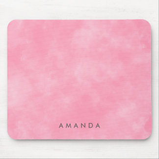 Abstracte pastel roze hemelwolken gepersonaliseerd muismat