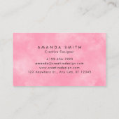 Abstracte pastel roze hemelwolken gepersonaliseerd visitekaartje (Achterkant)