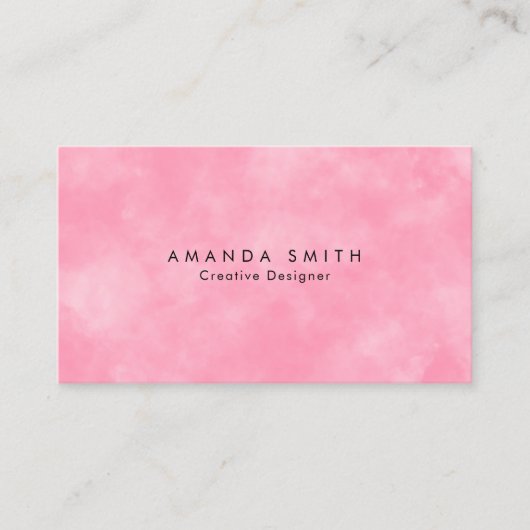 Abstracte pastel roze hemelwolken gepersonaliseerd visitekaartje (Voorkant)