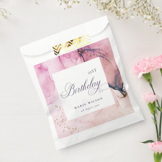 Abstracte Pastel Roze Paarse marine elke zondag Bedankzakje (Gezegeld)