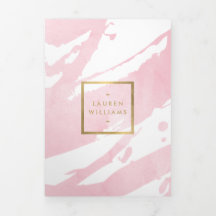 Abstracte pastel roze penseelstreken brochure