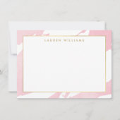 Abstracte pastel roze penseelstreken platte Noteca Notitiekaartje (Voorkant)