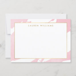 Abstracte pastel roze penseelstreken platte Noteca Notitiekaartje