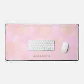 Abstracte pastel roze perzik Waterverf personalise Bureaumat (Keyboard & Muis)