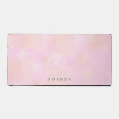 Abstracte pastel roze perzik Waterverf personalise Bureaumat (Voorkant)