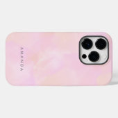 Abstracte pastel roze perzik Waterverf personalise Case-Mate iPhone Case (Achterkant (horizontaal))