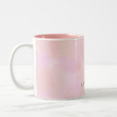 Abstracte pastel roze perzik Waterverf personalise Tweekleurige Koffiemok (Links)