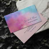 Abstracte pastel roze turquoise visitekaartje