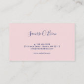 Abstracte pastel roze turquoise visitekaartje (Achterkant)