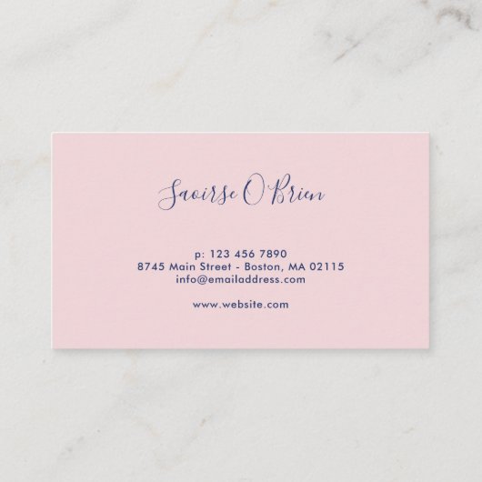 Abstracte pastel roze turquoise visitekaartje (Achterkant)