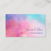 Abstracte pastel roze turquoise visitekaartje (Voorkant)