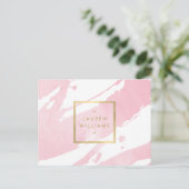 Abstracte Pastel roze Waterverf penseelstreken Briefkaart (Staand voorkant)