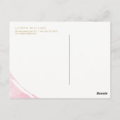 Abstracte Pastel roze Waterverf penseelstreken Briefkaart (Achterkant)