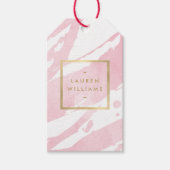 Abstracte Pastel roze Waterverf penseelstreken Cadeaulabel (Voorkant)