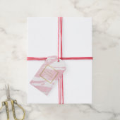 Abstracte Pastel roze Waterverf penseelstreken Cadeaulabel (Met Touw)