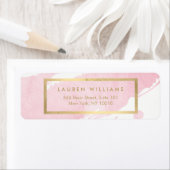 Abstracte Pastel roze Waterverf penseelstreken Etiket (Insitu)