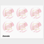 Abstracte Pastel roze Waterverf penseelstreken Ronde Sticker (Vel)